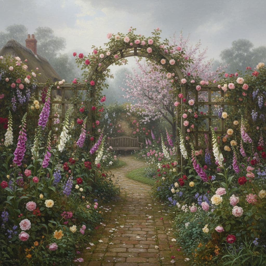 Cottage Garden Design example created with FlorAI